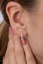 14ct Gold White Drop Stone Shape Drop Earrings