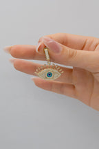 14ct Gold White Enamel  Evil Eye Charm