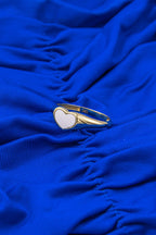 14ct Gold White Enamel Heart Shaped Ring