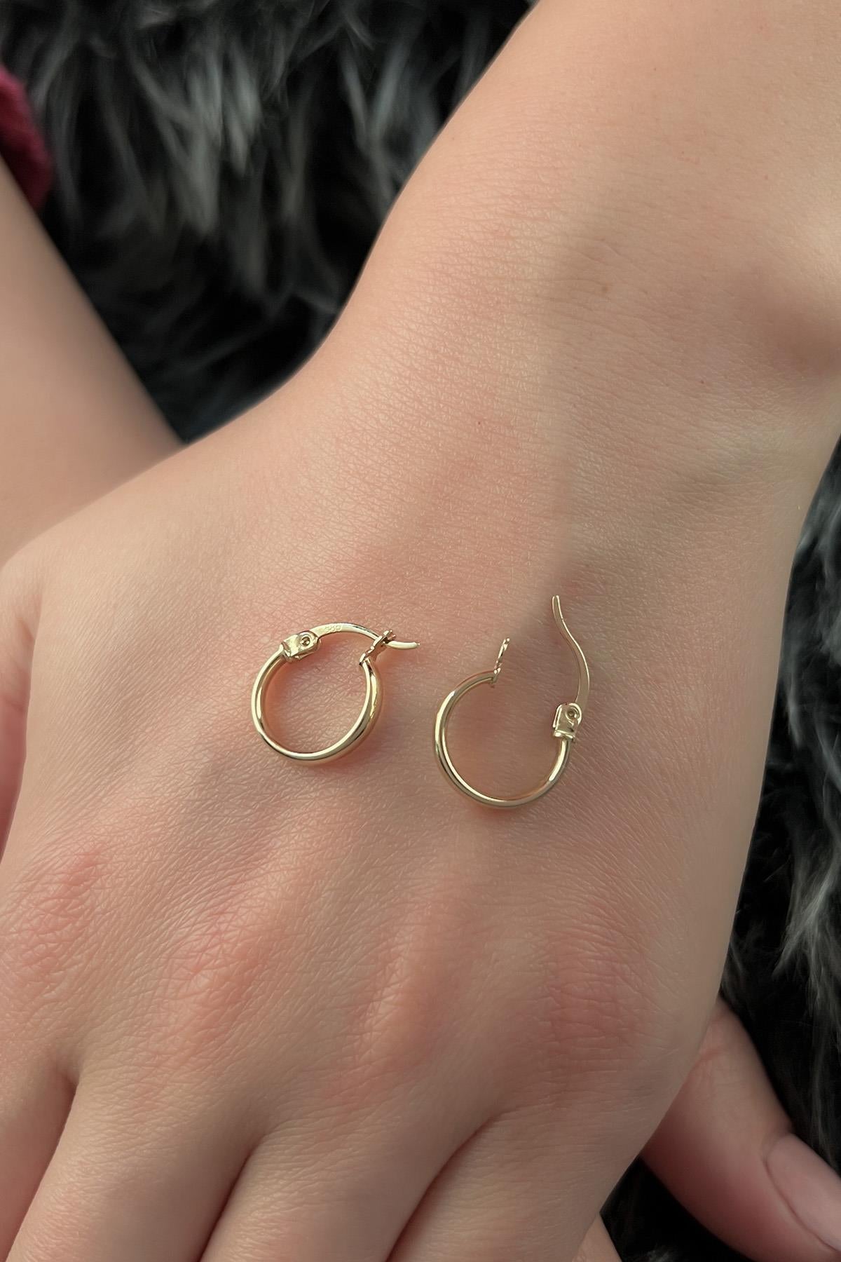 14ct Gold Wide Hoop Earrings