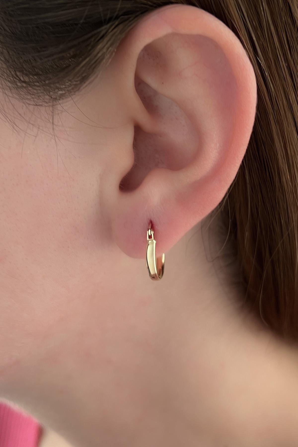 14ct Gold Wide Hoop Earrings