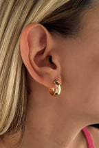 14ct Gold Wide Hoop Earrings