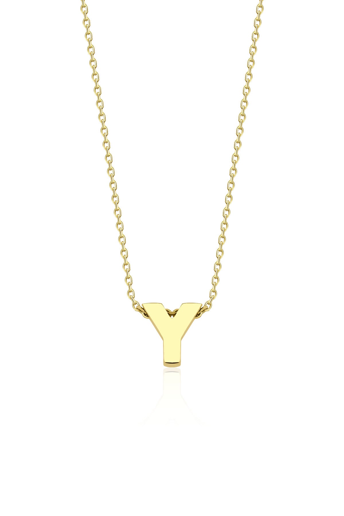 14ct Gold Y Initial Necklace