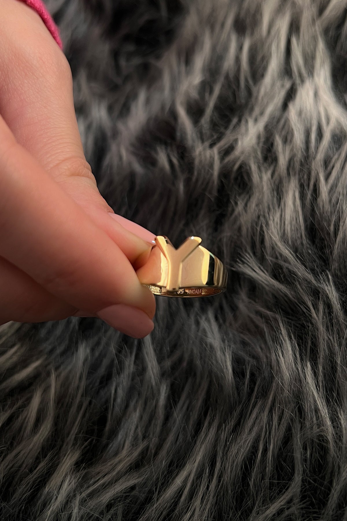 14ct Gold Y Initial Ring