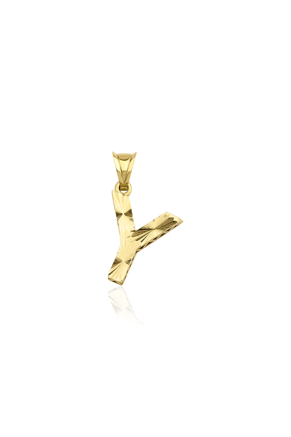 14ct Gold Y Letter Mini Shine Pendant