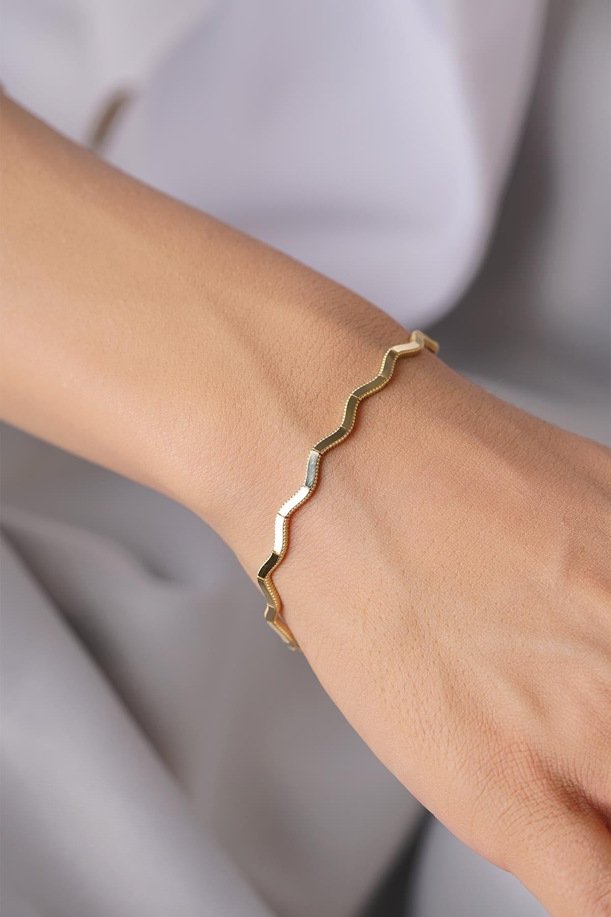 14ct Gold Zigzag Ajda Bracelet