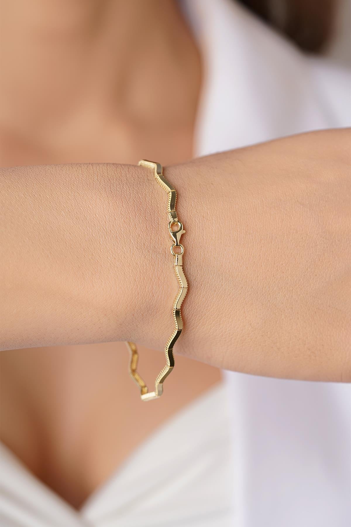 14ct Gold Zigzag Ajda Bracelet