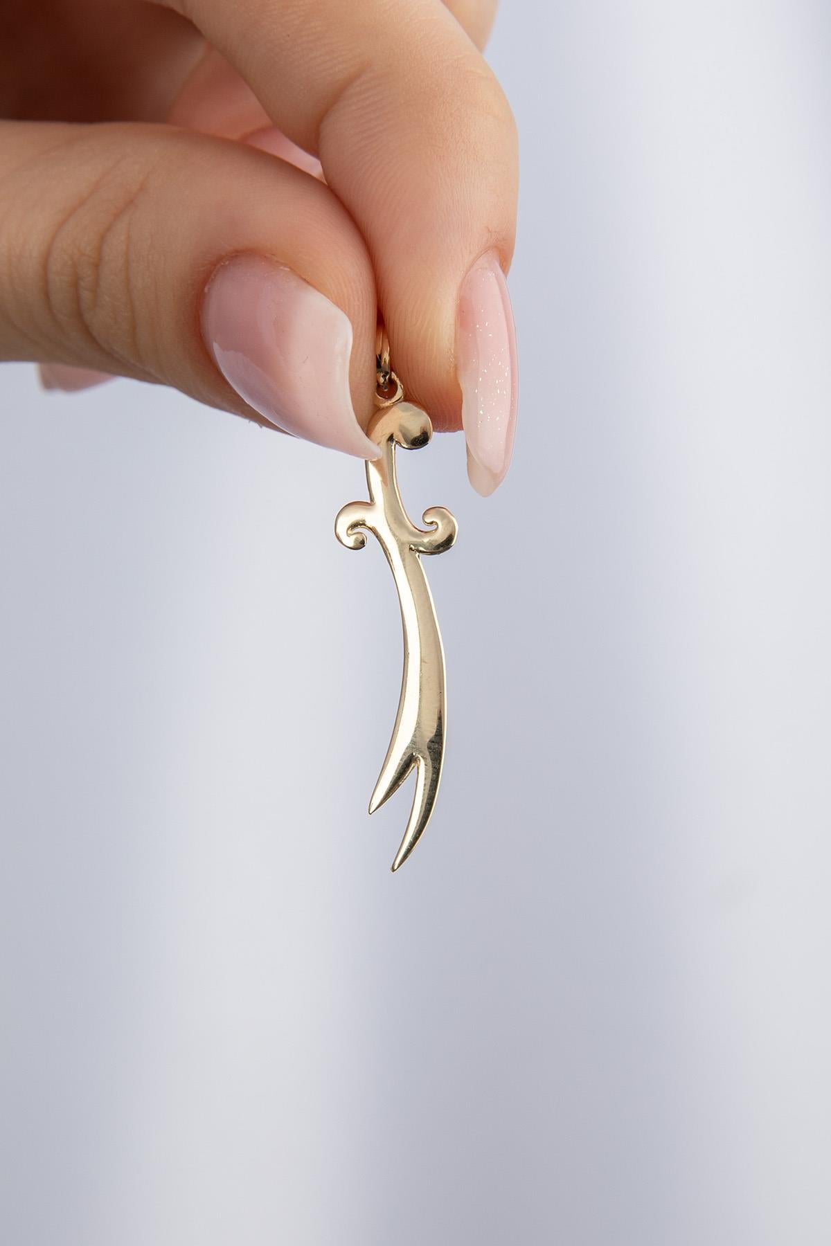 14ct Gold Zulfiqar Sword Charm