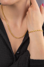 14ct Light Rope Chain Set (Chain _ Bracelet ) 0,155 inches