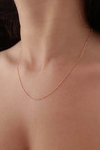 14ct Rose Gold Cube Ball Chain   0.039 inch