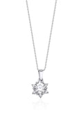 14ct White Gold Lotus Rose Necklace