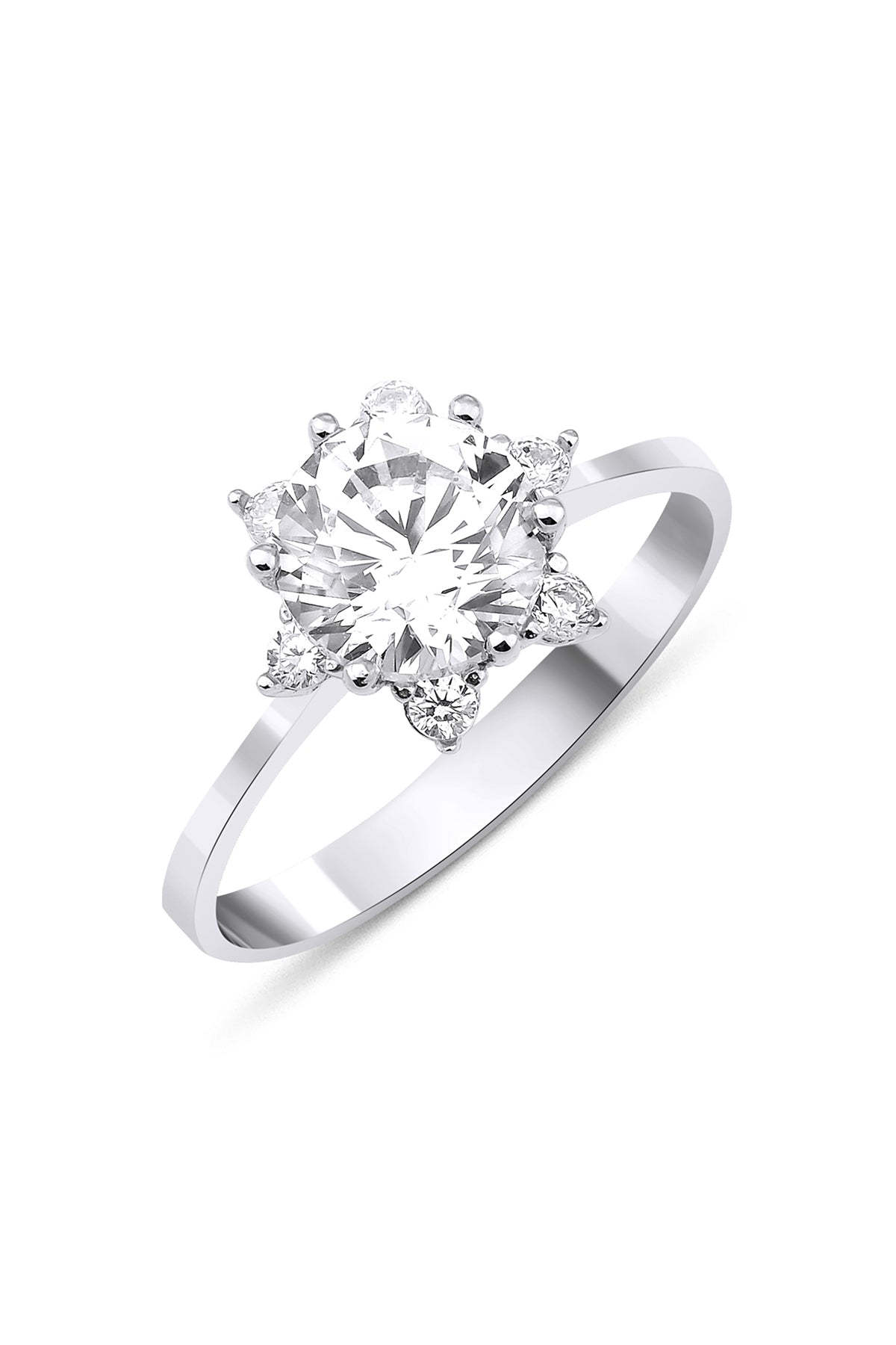 14ct White Gold Lotus Rose Ring 2