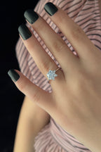 14ct White Gold Lotus Rose Ring 2