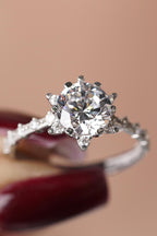 14ct White Gold Lotus Rose Ring