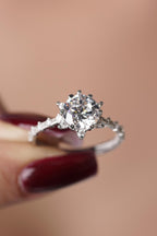 14ct White Gold Lotus Rose Ring