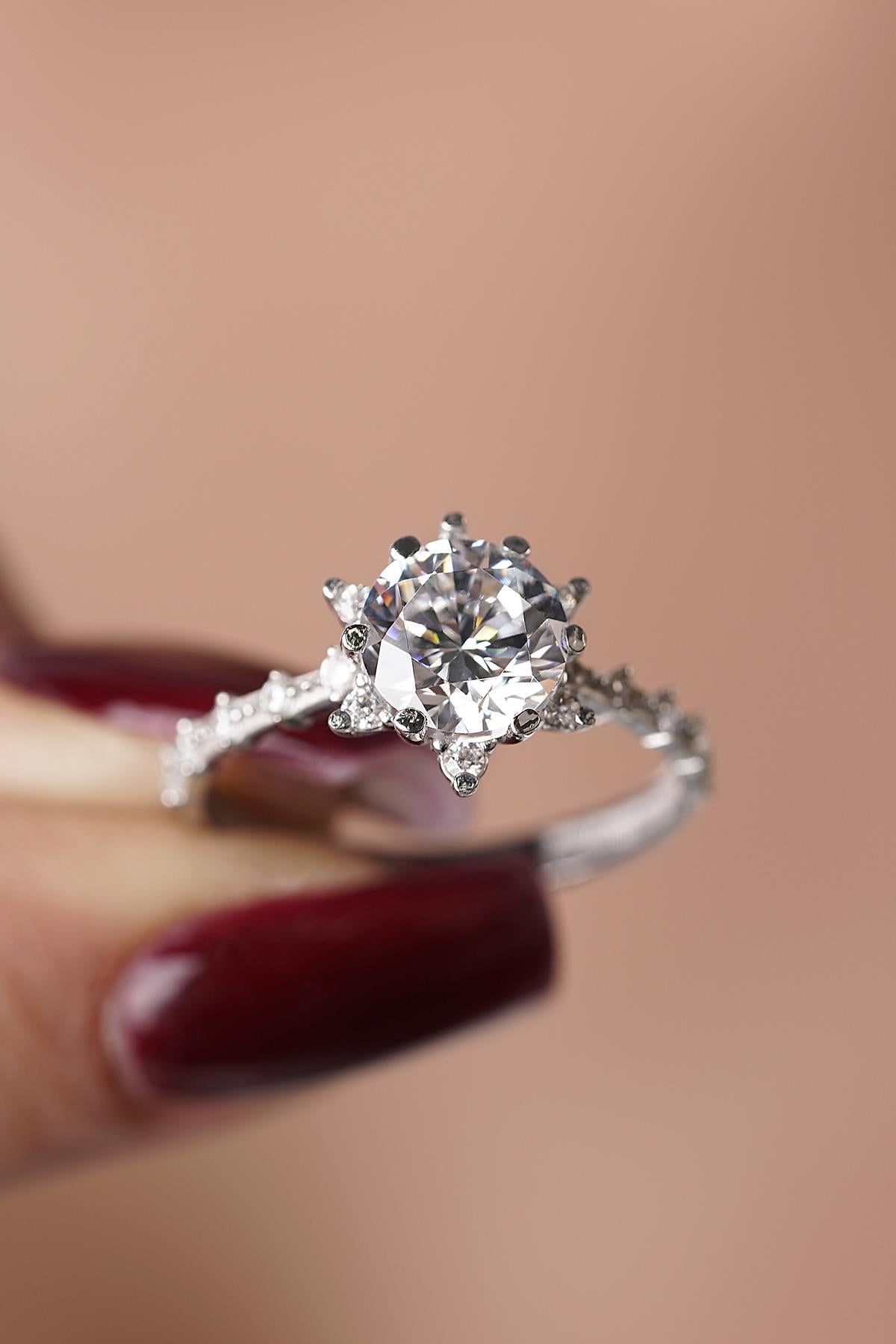 14ct White Gold Lotus Rose Ring