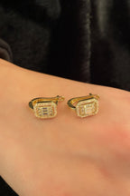 14ct Yellow Gold Baguette Stone Earrings