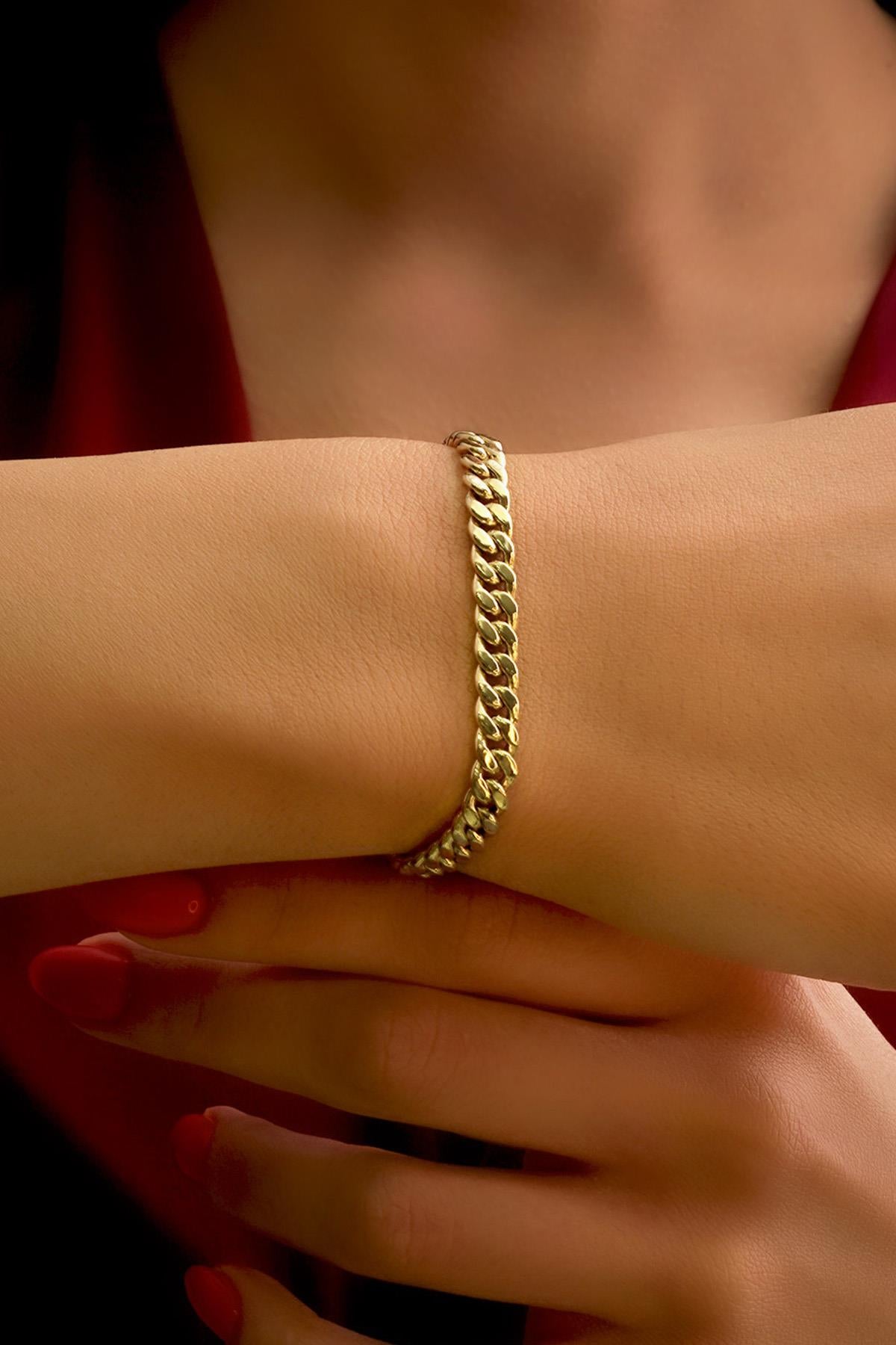 14lK Gold Miami Cuban Bracelet 0,225 inche