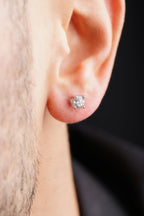 Men's 14ct Gold Solitaire Stud Earrings