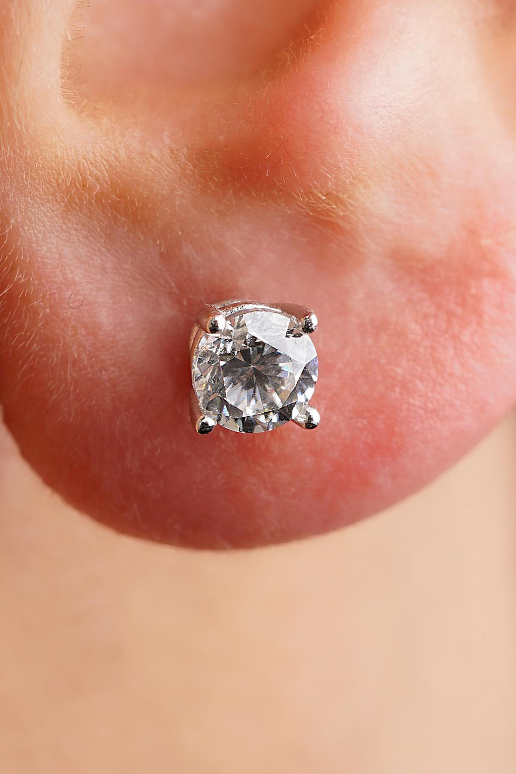 Men's 14ct Gold Solitaire Stud Earrings